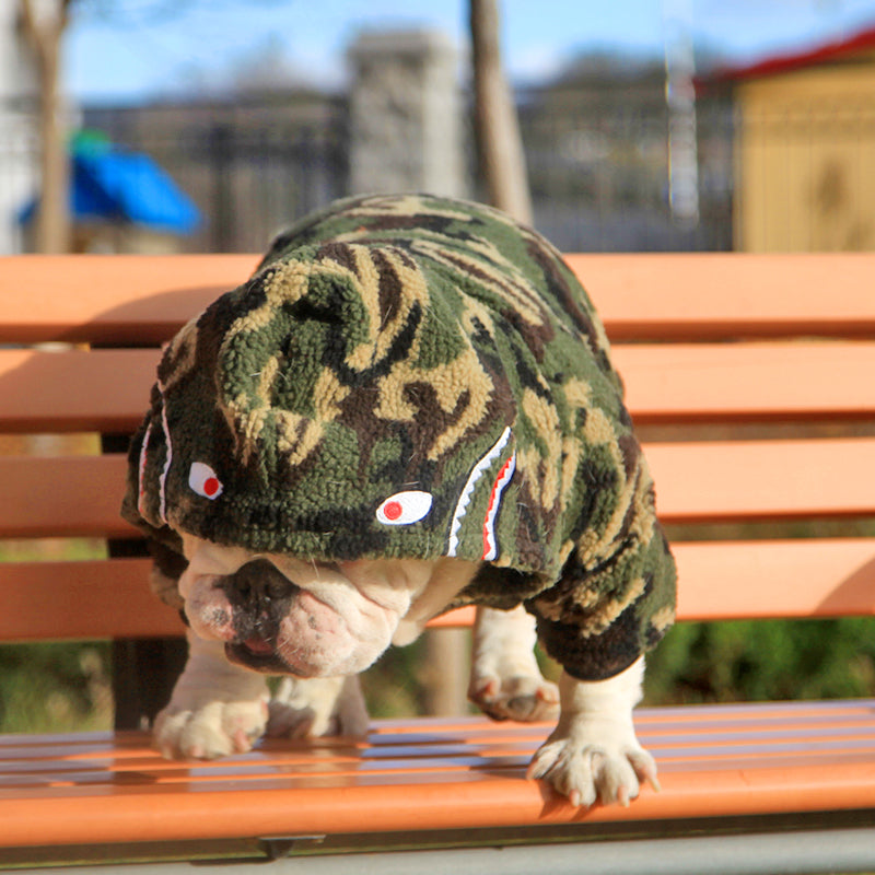 Barking Pup Shark Camo Wool Hoodie