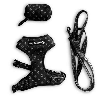 Chewy Vuitton - Harness & Leash Black Set